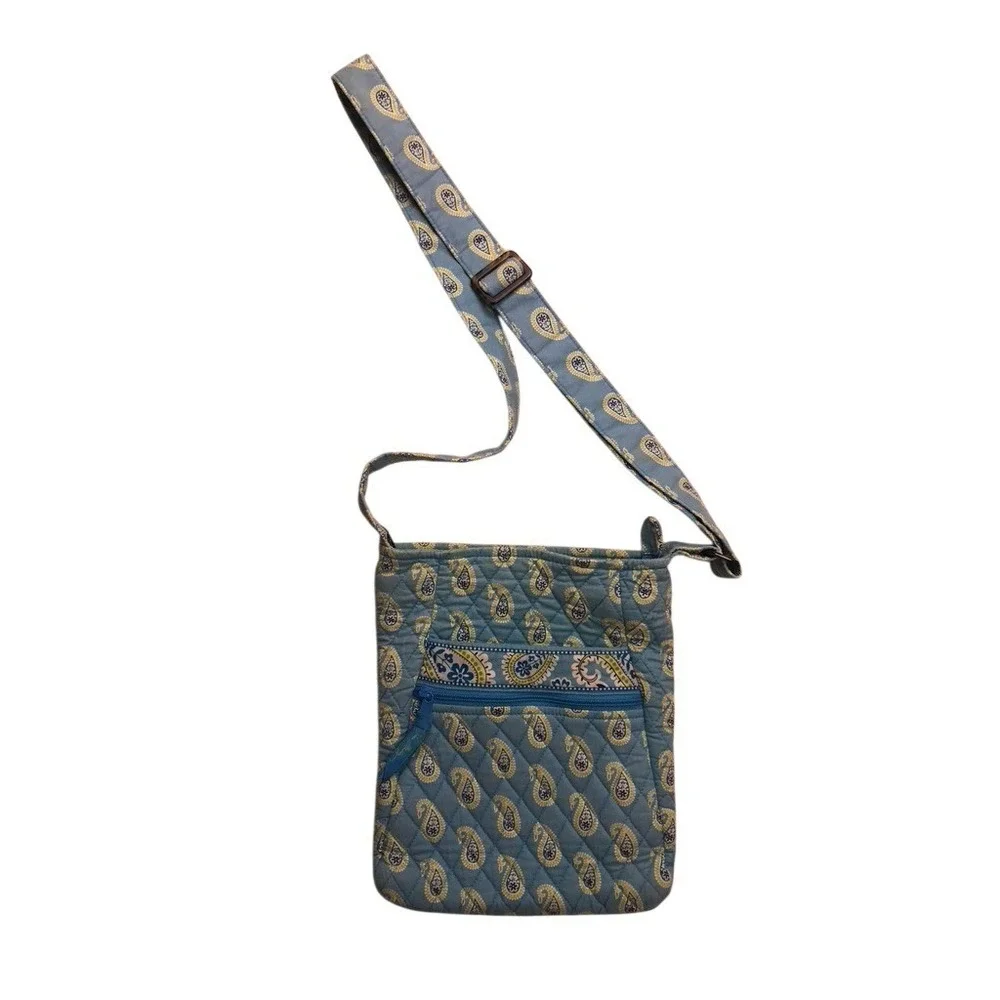 Vera Bradley Crossbody Bag Women Small Blue Quilted Paisley Hipster‎ Spring